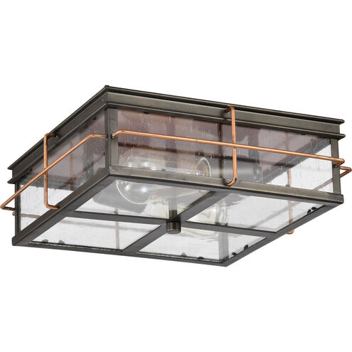 Howell 2 Light 12 inch Bronze and Copper Accents Outdoor Flush Mount