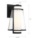 Anau 1 Light 17 inch Matte Black and Glass Outdoor Wall Lantern, Large