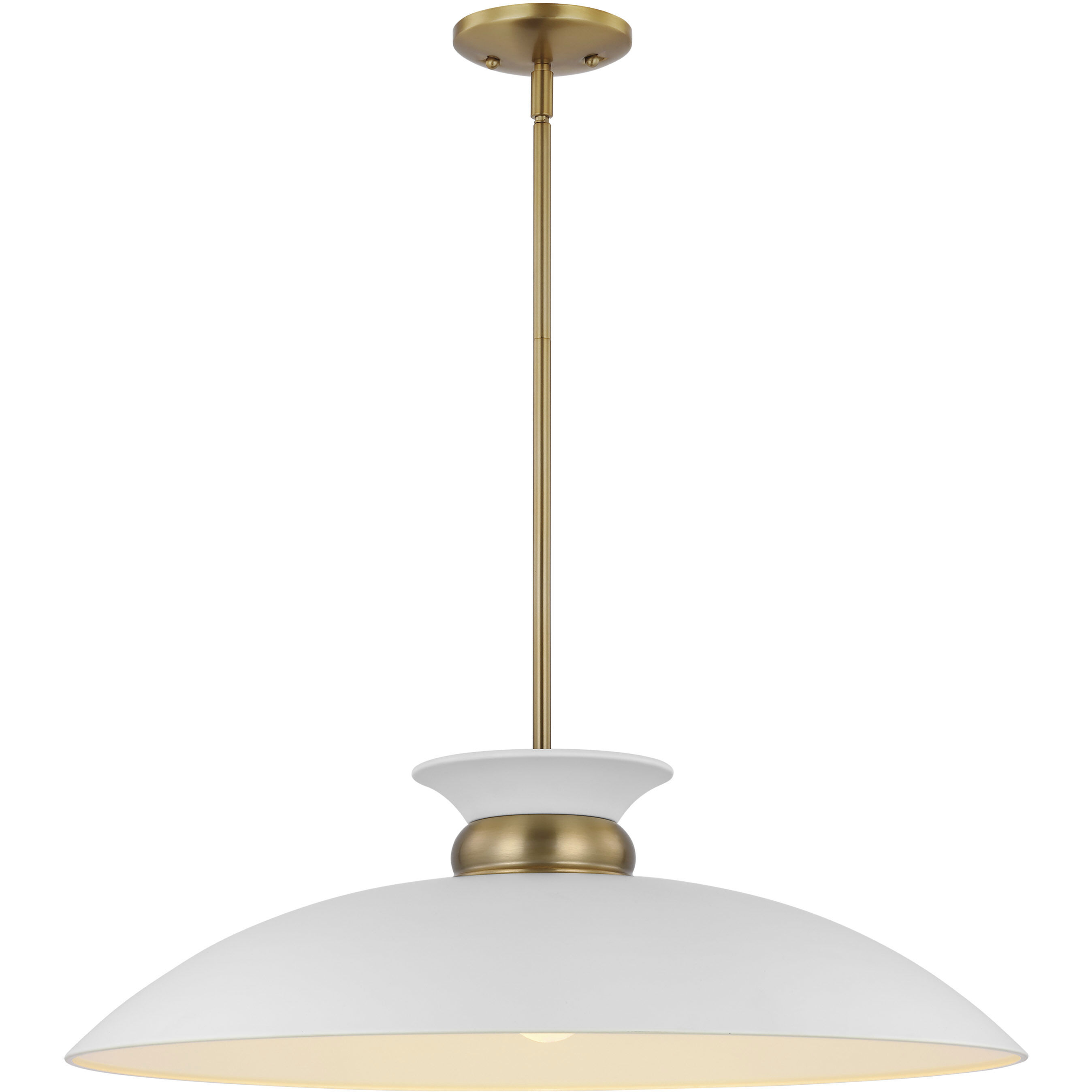 Perkins 1 Light 24 inch Matte White/Burnished Brass Pendant Ceiling Light
