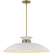 Perkins 1 Light 24 inch Matte White/Burnished Brass Pendant Ceiling Light