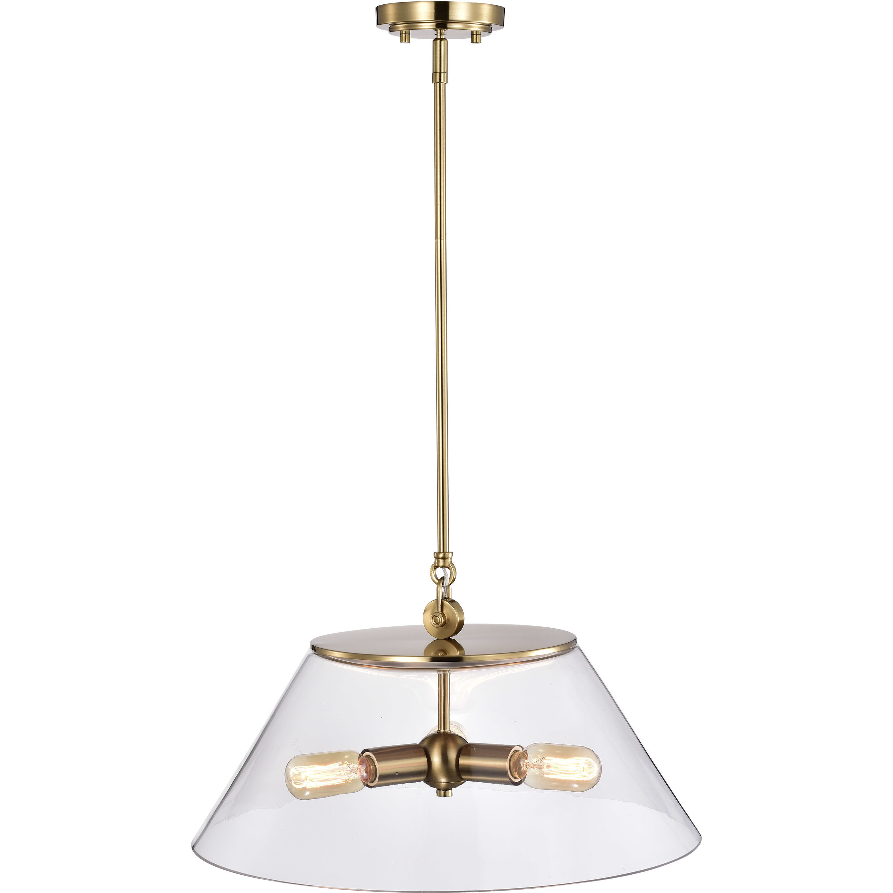 Dover 3 Light 20 inch Vintage Brass Pendant Ceiling Light