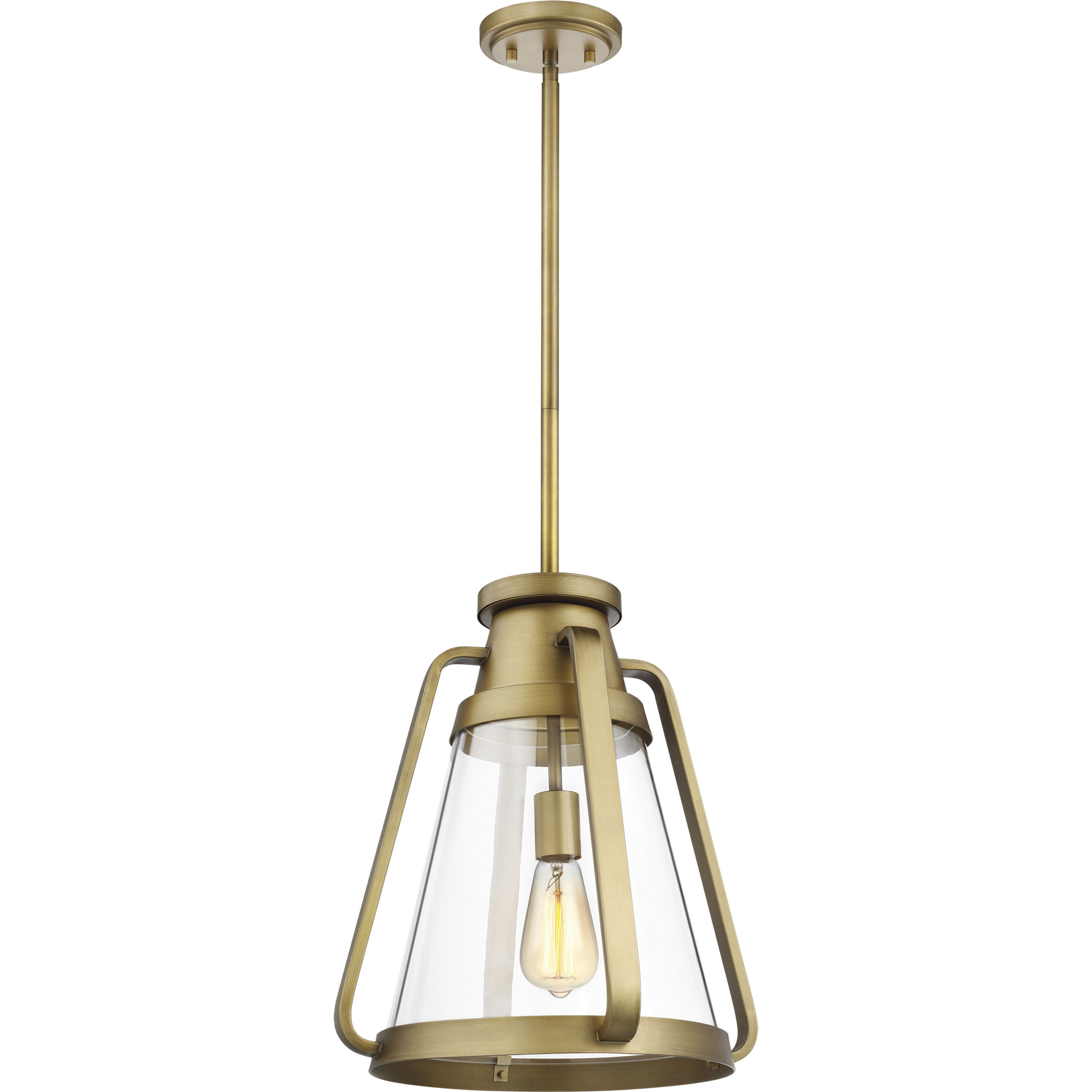 Everett 1 Light 14 inch Natural Brass Pendant Ceiling Light