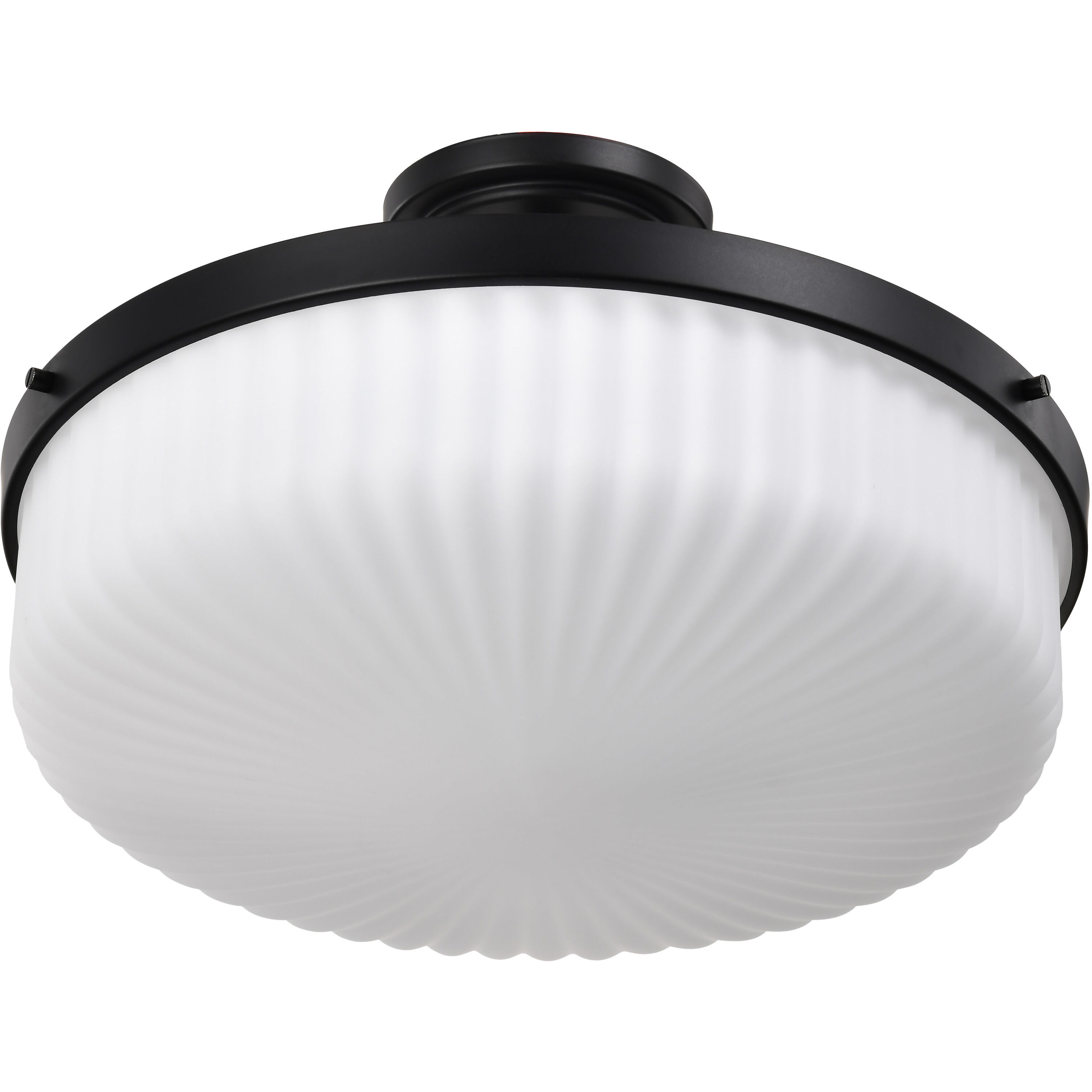 Solara 16.6 inch Matte Black Semi Flush Mount Ceiling Light