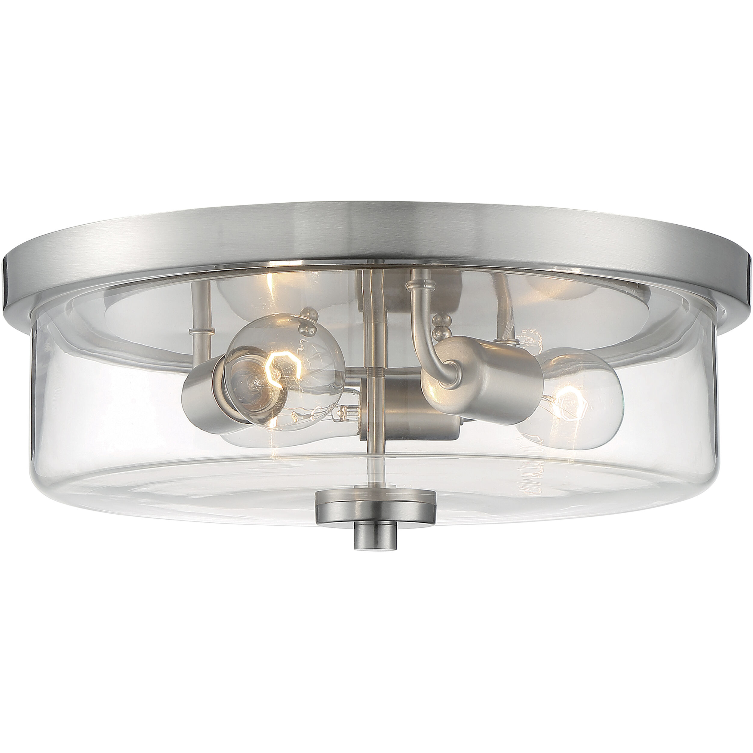 Sommerset 3 Light 15 inch Brushed Nickel Flush Mount Fixture Ceiling Light