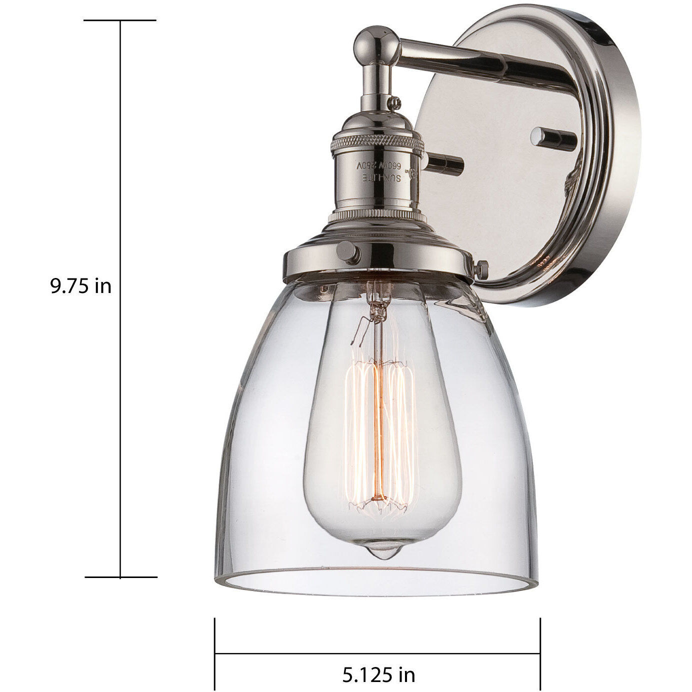 Vintage 1 Light 6 inch Polished Nickel Wall Sconce Wall Light