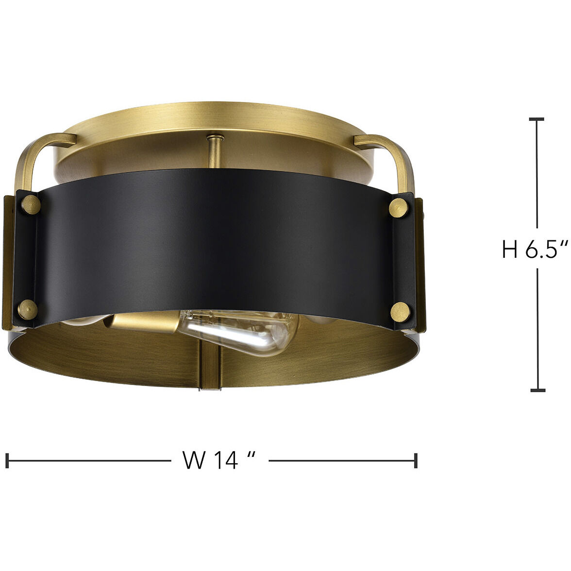 Altos 3 Light 14 inch Matte Black Semi Flush Mount Ceiling Light