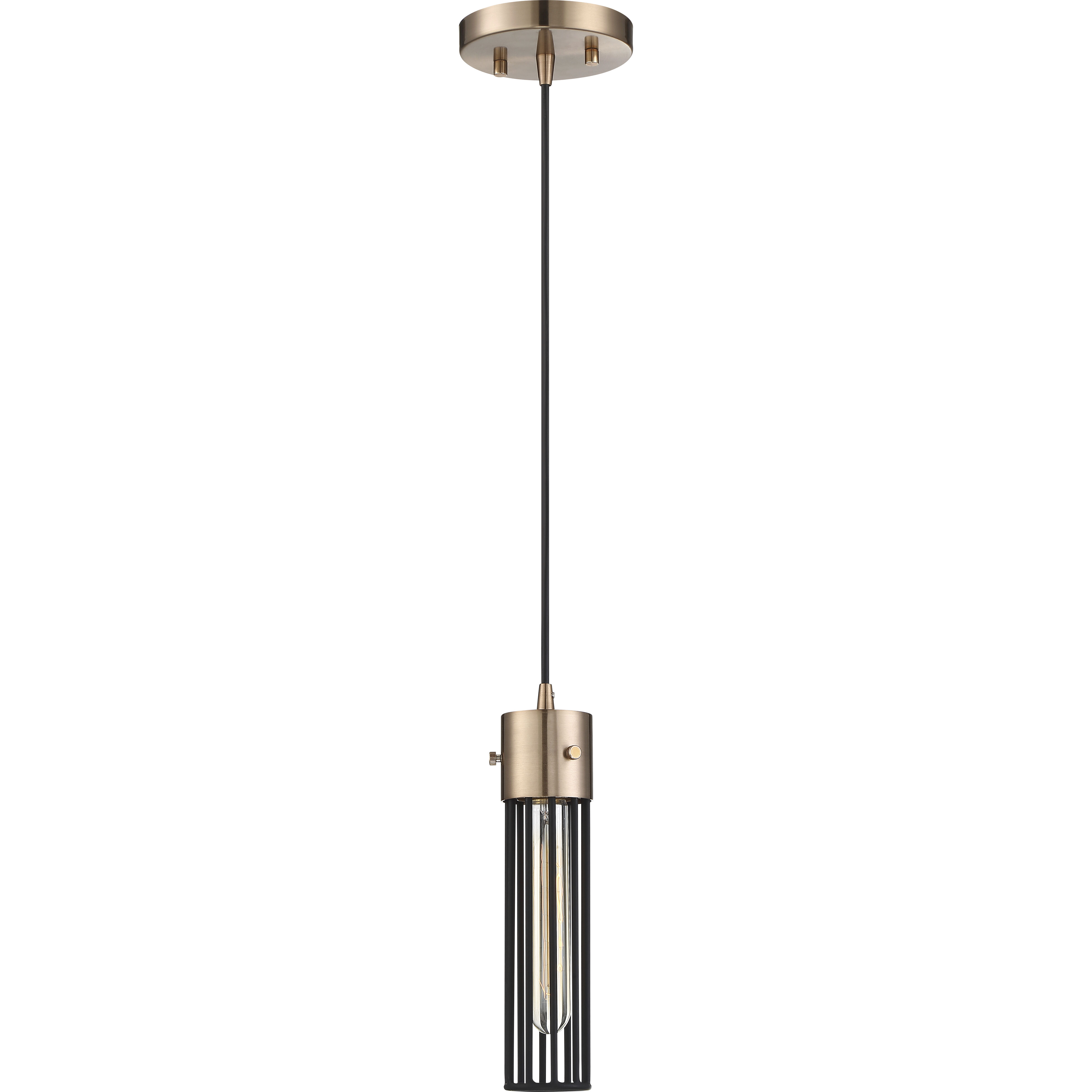 Eaves 1 Light 5 inch Copper Brushed Brass and Matte Black Pendant Ceiling Light