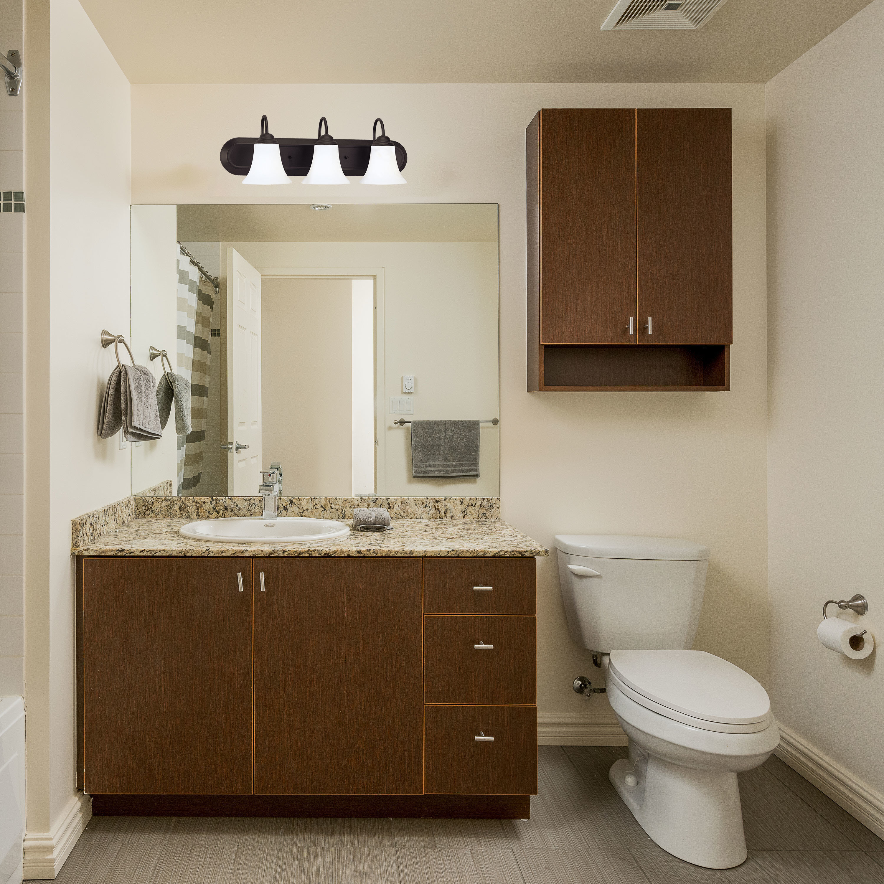 Dupont 3 Light 24 inch Dark Chocolate Bronze Vanity Light Wall Light