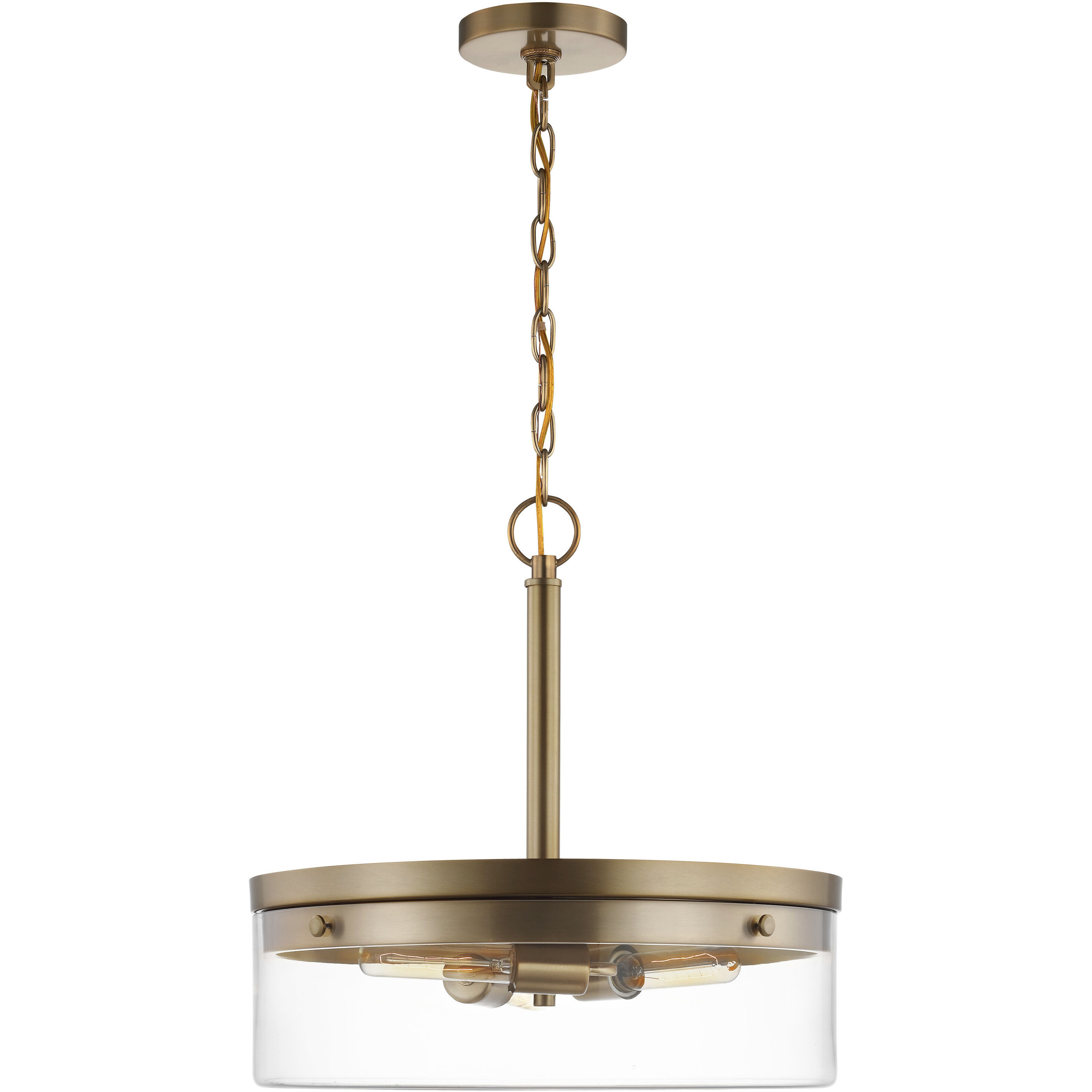 Intersection 3 Light 17 inch Burnished Brass Pendant Ceiling Light