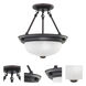 Brentwood 2 Light 11.38 inch Mahogany Bronze Semi-Flush Ceiling Light
