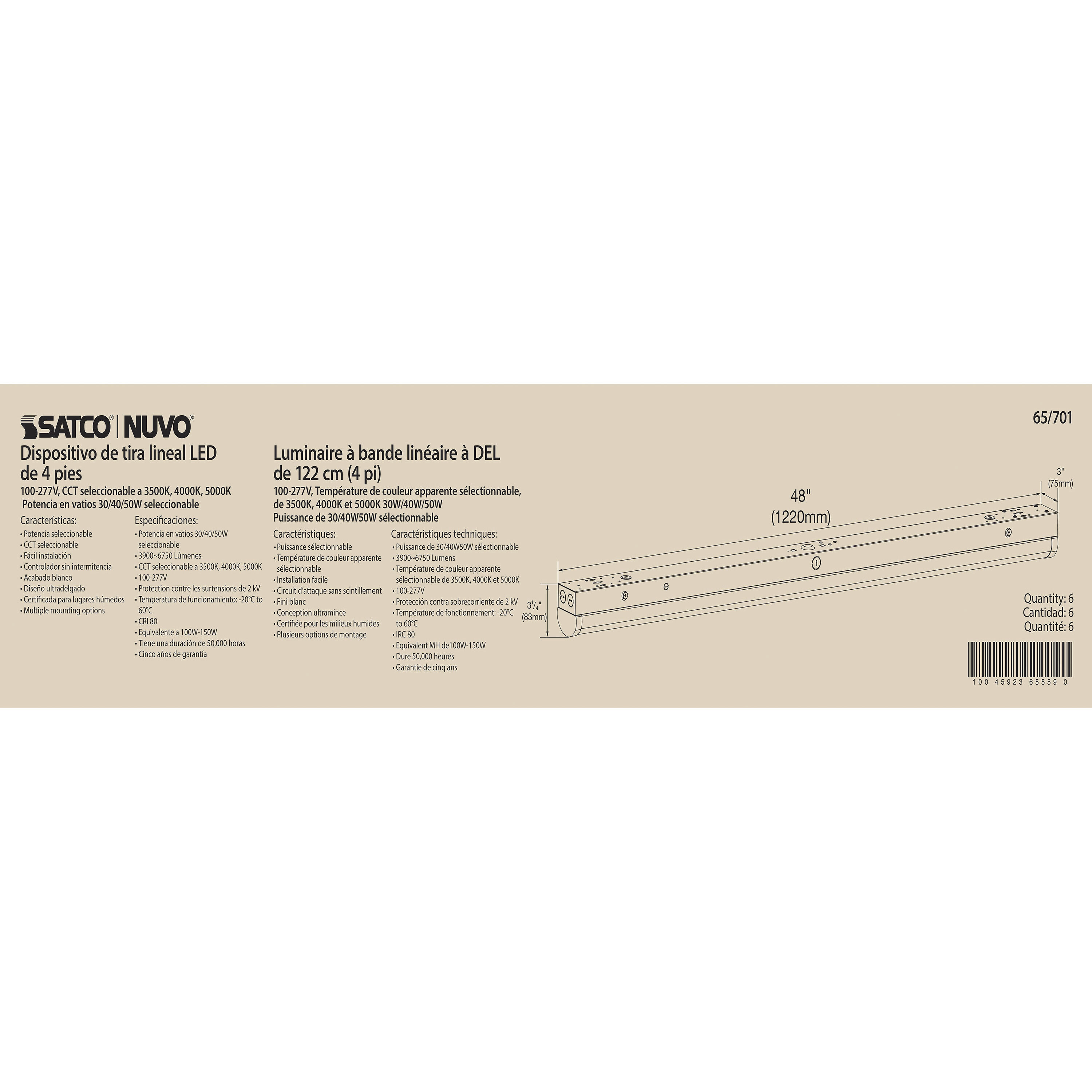 Brentwood LED 3 inch White Linear Strip Ceiling Light