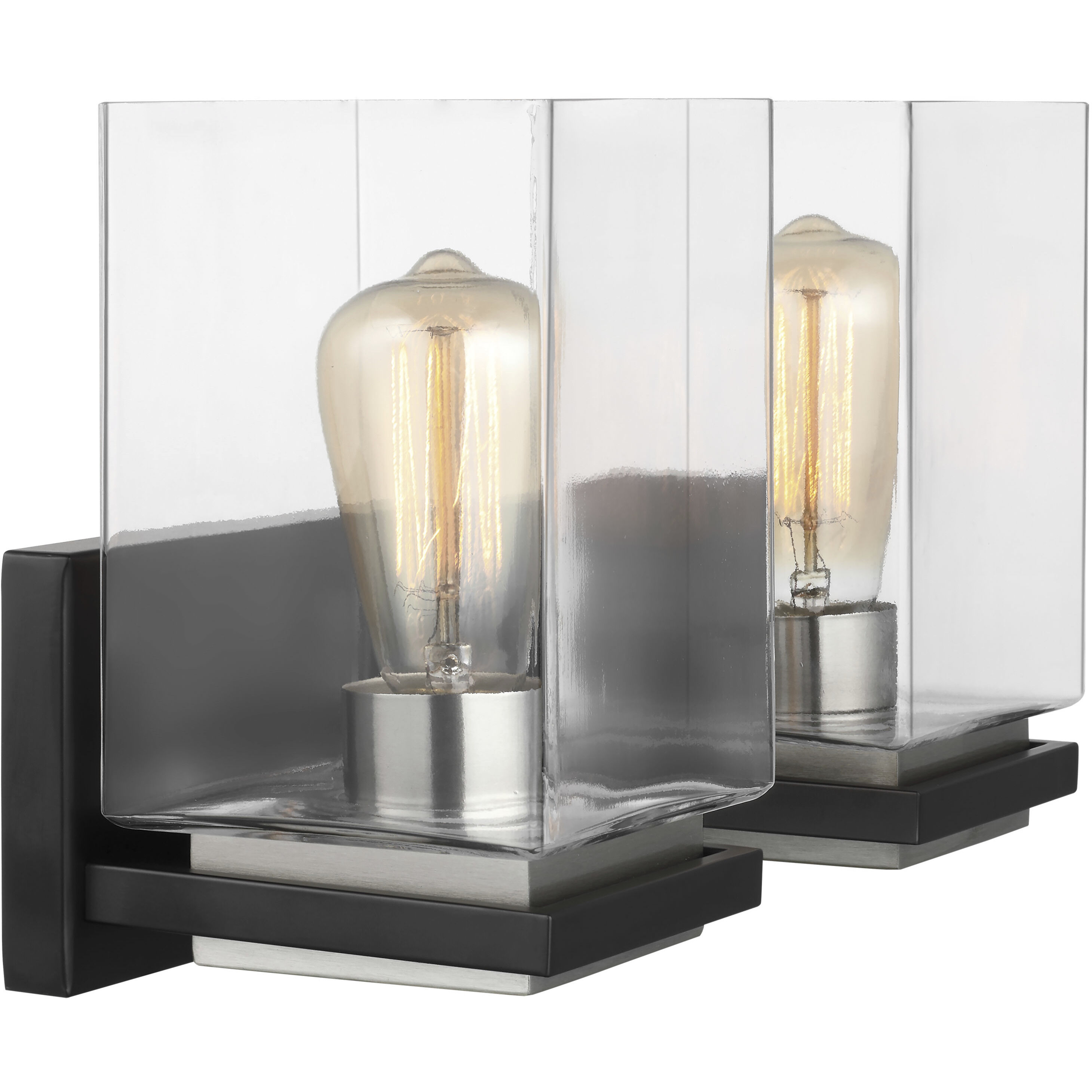 Crossroads 2 Light 14.13 inch Matte Black Bathroom Vanity Lights Wall Light