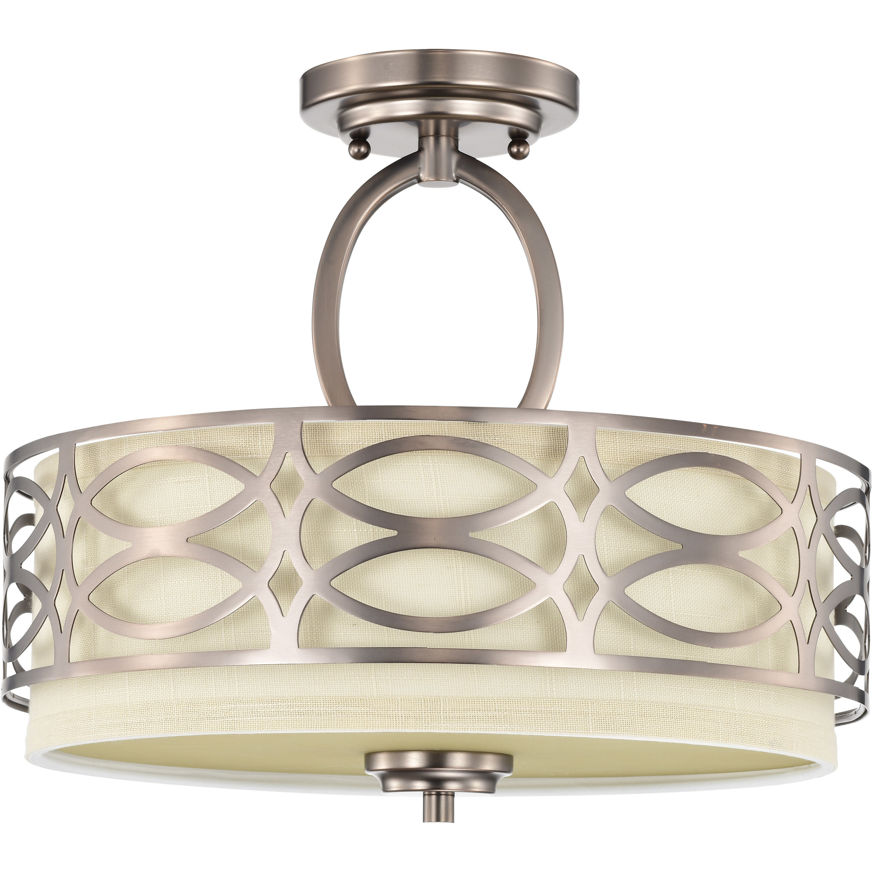Harlow 3 Light 15 inch Hazel Bronze Semi Flush Mount Ceiling Light