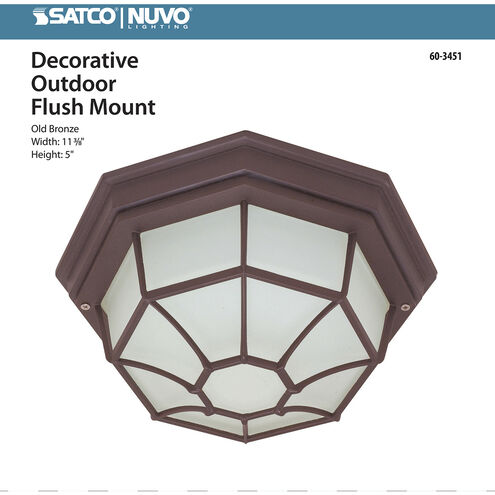 11.38-in W Old Bronze Outdoor Flush Mount Light 11.38-in W Old Bronze Outdoor Flush Mount Light