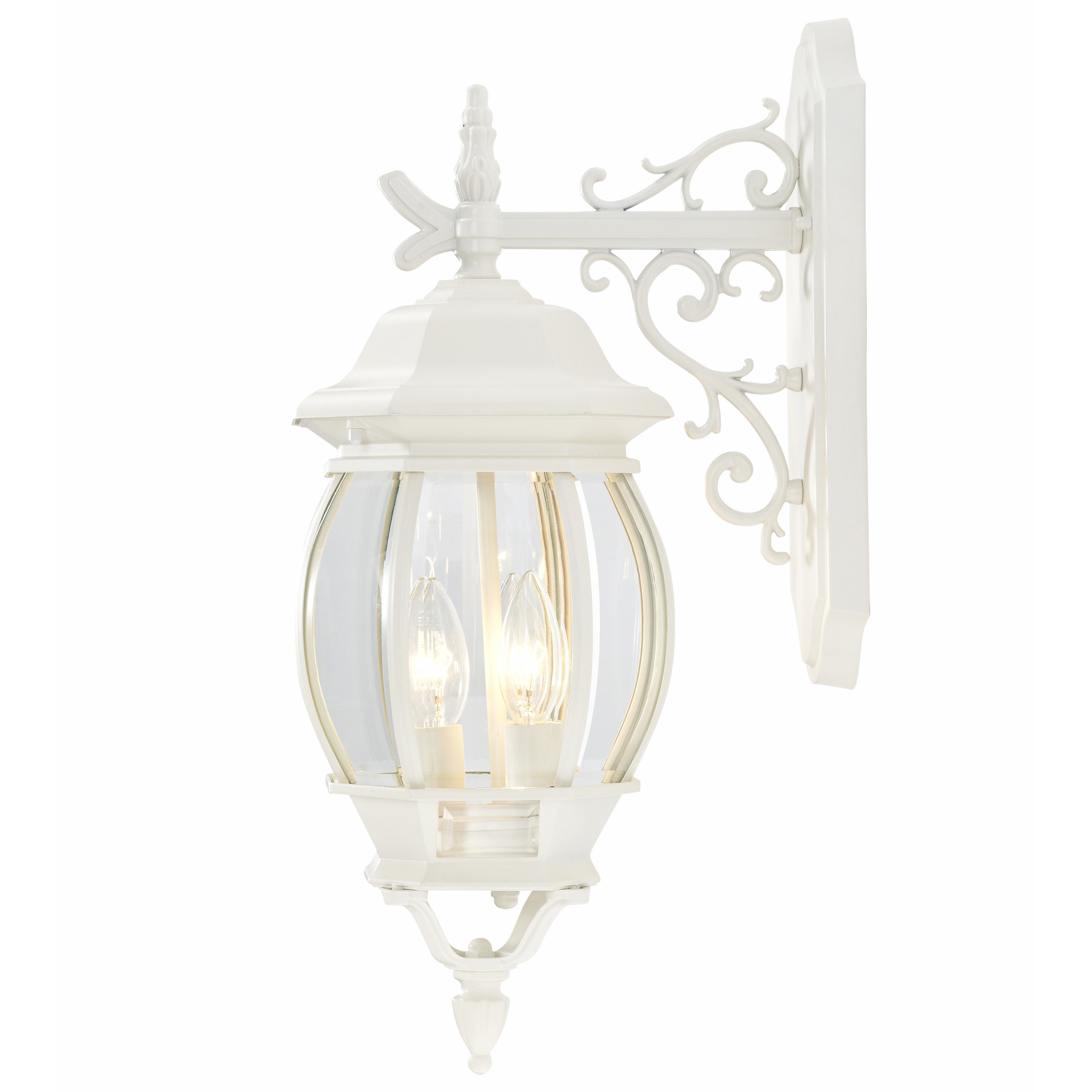 Central Park 3 Light 23 inch White Outdoor Wall Lantern