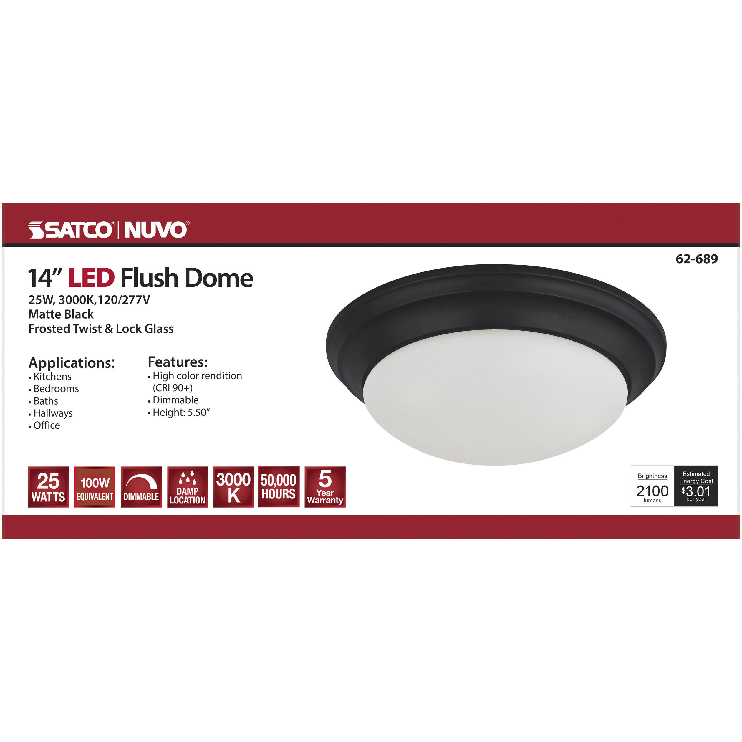 Brentwood LED 14 inch Matte Black Flush Mount Ceiling Light