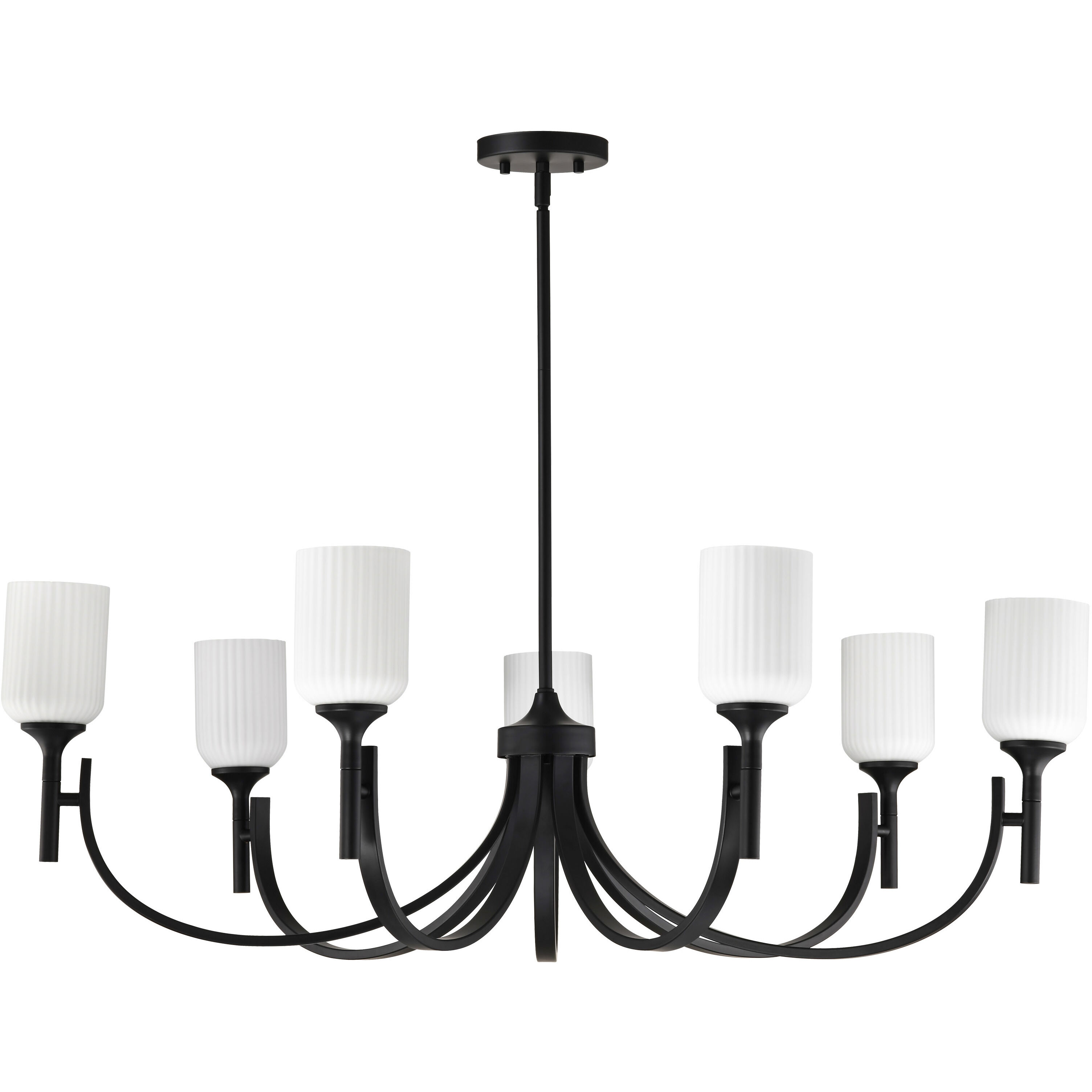 Solara 40 inch Matte Black Chandelier Ceiling Light