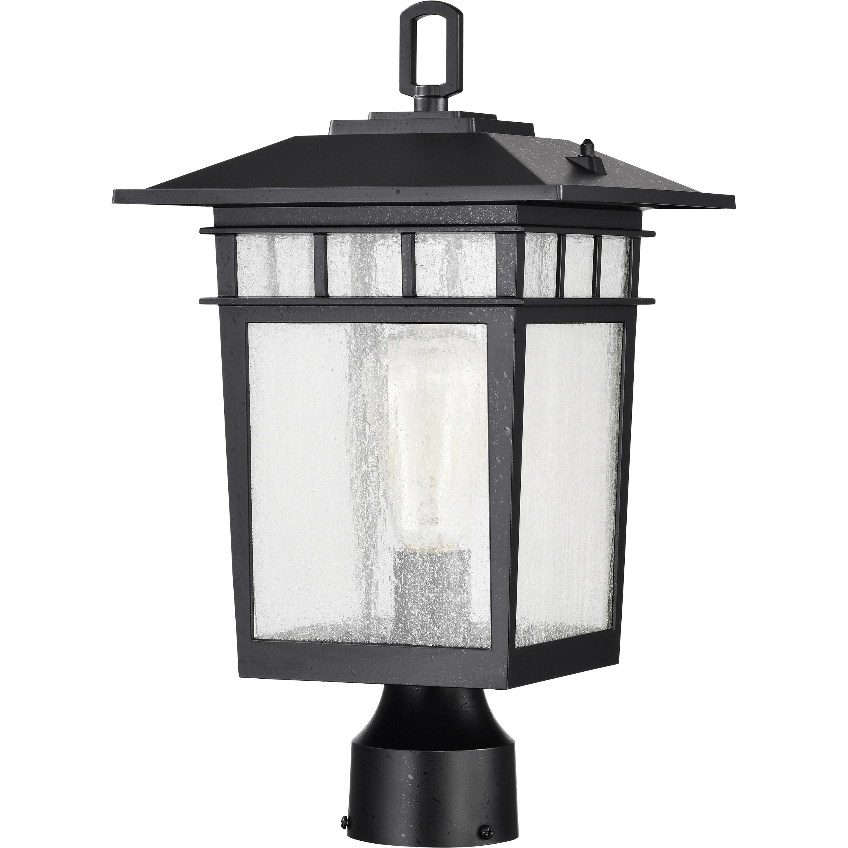 Cove Neck 16 inch Textured Black Post Lantern, Large