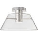 Edmond LED 17 inch Polished Nickel Semi Flush Mount Ceiling Light