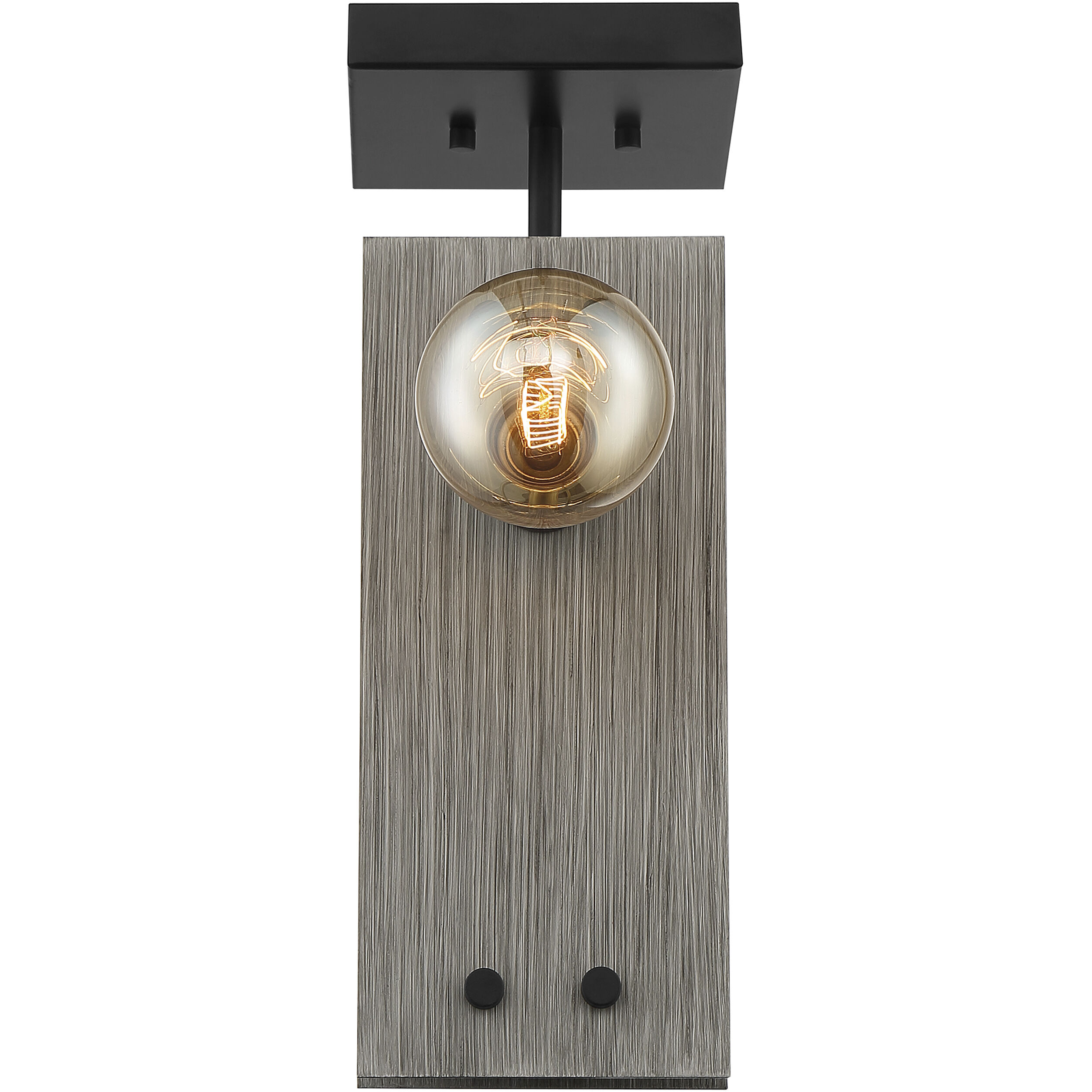 Stella 2 Light 6 inch Driftwood and Black Semi Flush Mount Fixture Ceiling Light