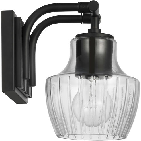 Destin 1 Light 6.25 inch Black with Silver Accents Bathroom Vanity Light Wall Light