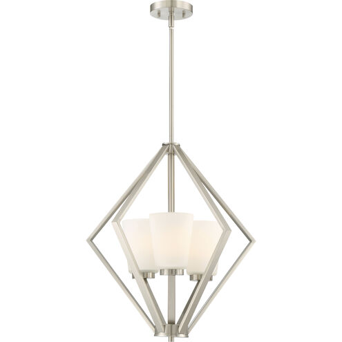 Nome 3 Light 19.5 inch Brushed Nickel Pendant Ceiling Light