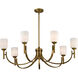 Solara 40 inch Natural Brass Chandelier Ceiling Light