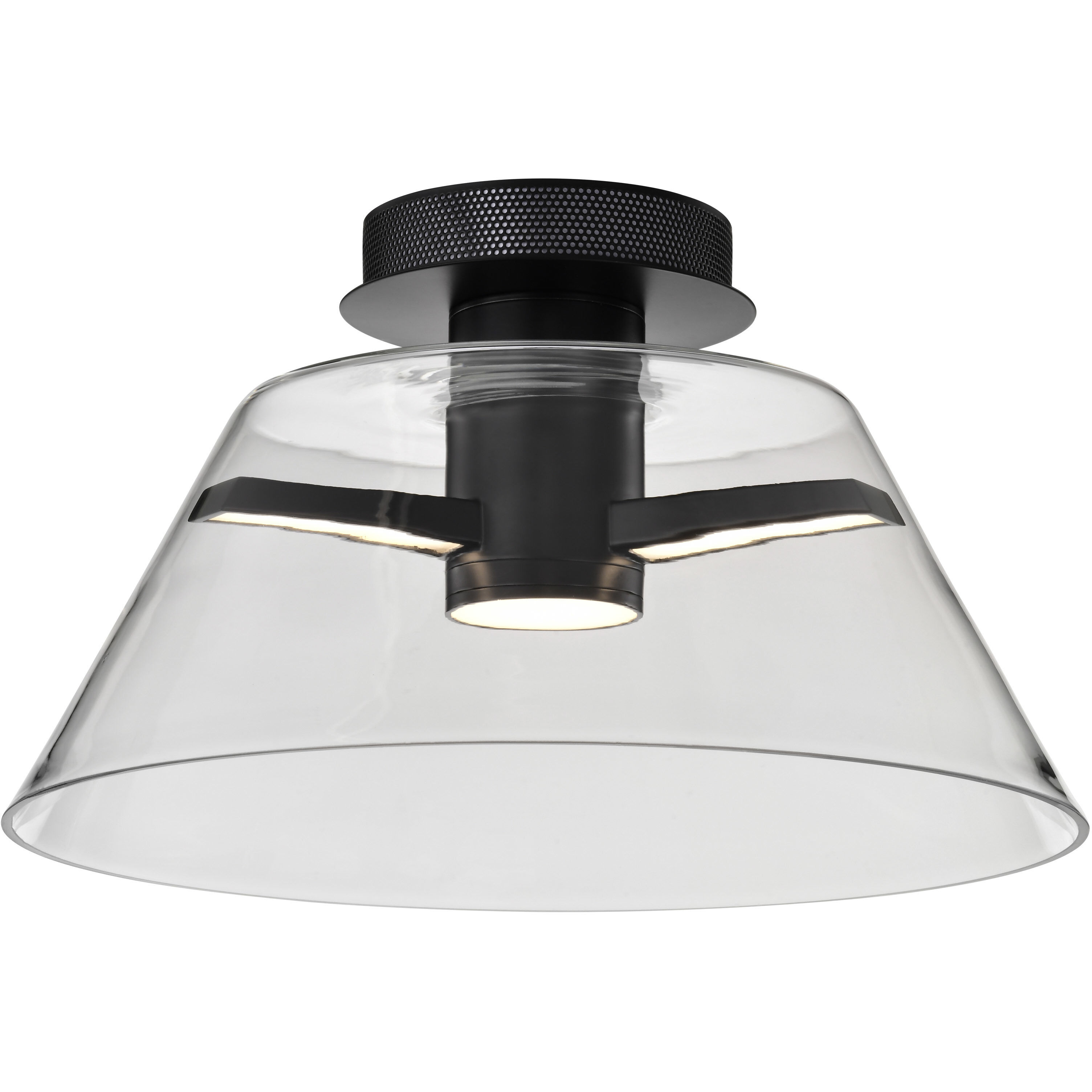 Edmond LED 17 inch Matte Black Semi Flush Mount Ceiling Light