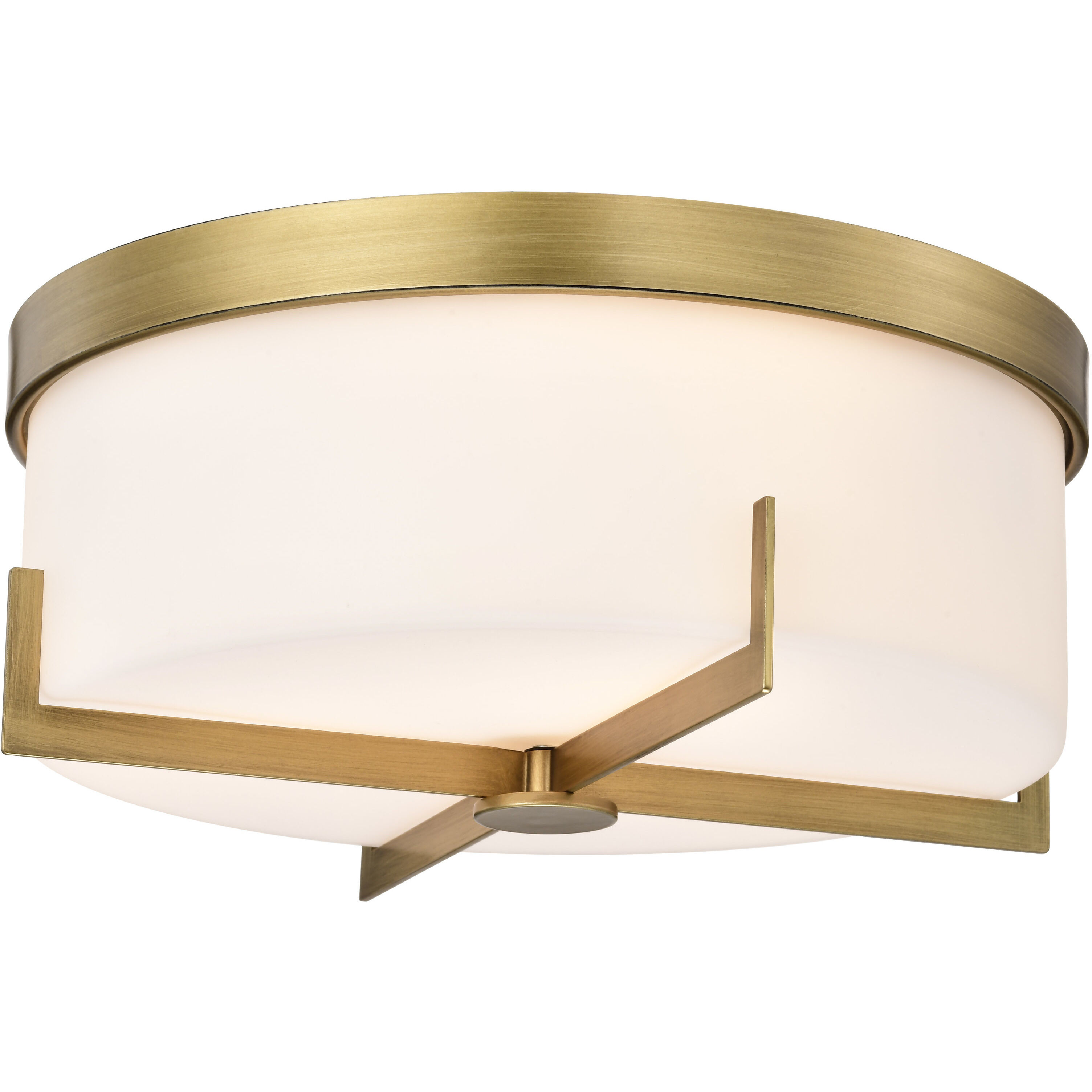 Roselle 14.38 inch Natural Brass Flush Mount Ceiling Light