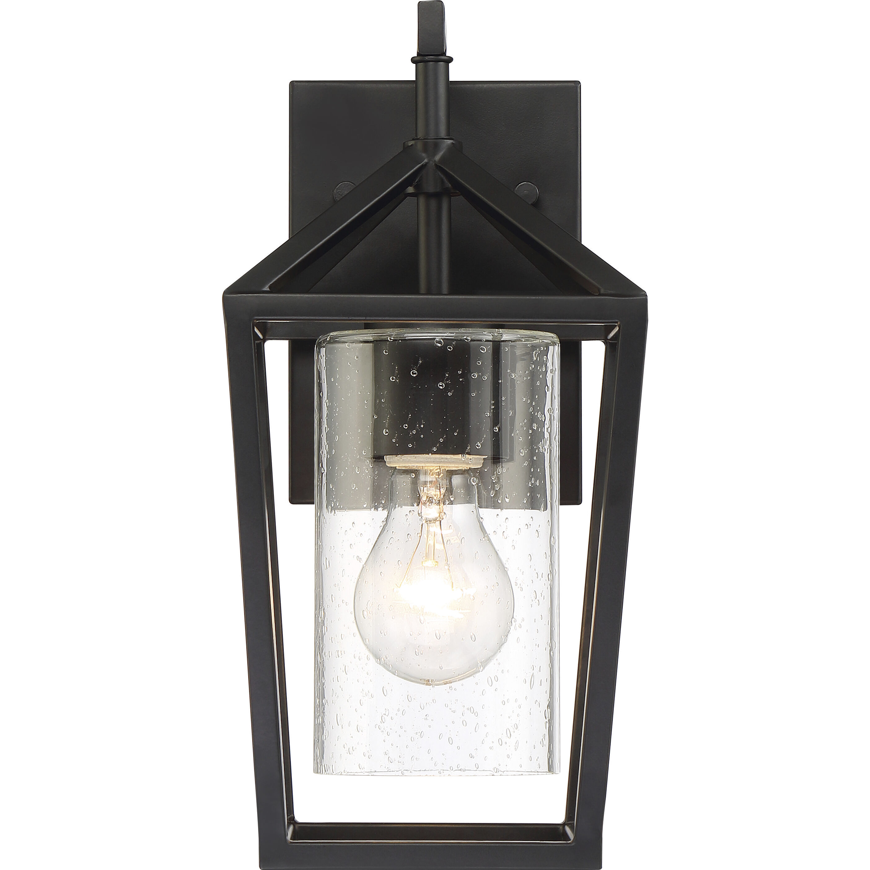 Hopewell 1 Light 12 inch Matte Black Outdoor Wall Lantern, Small