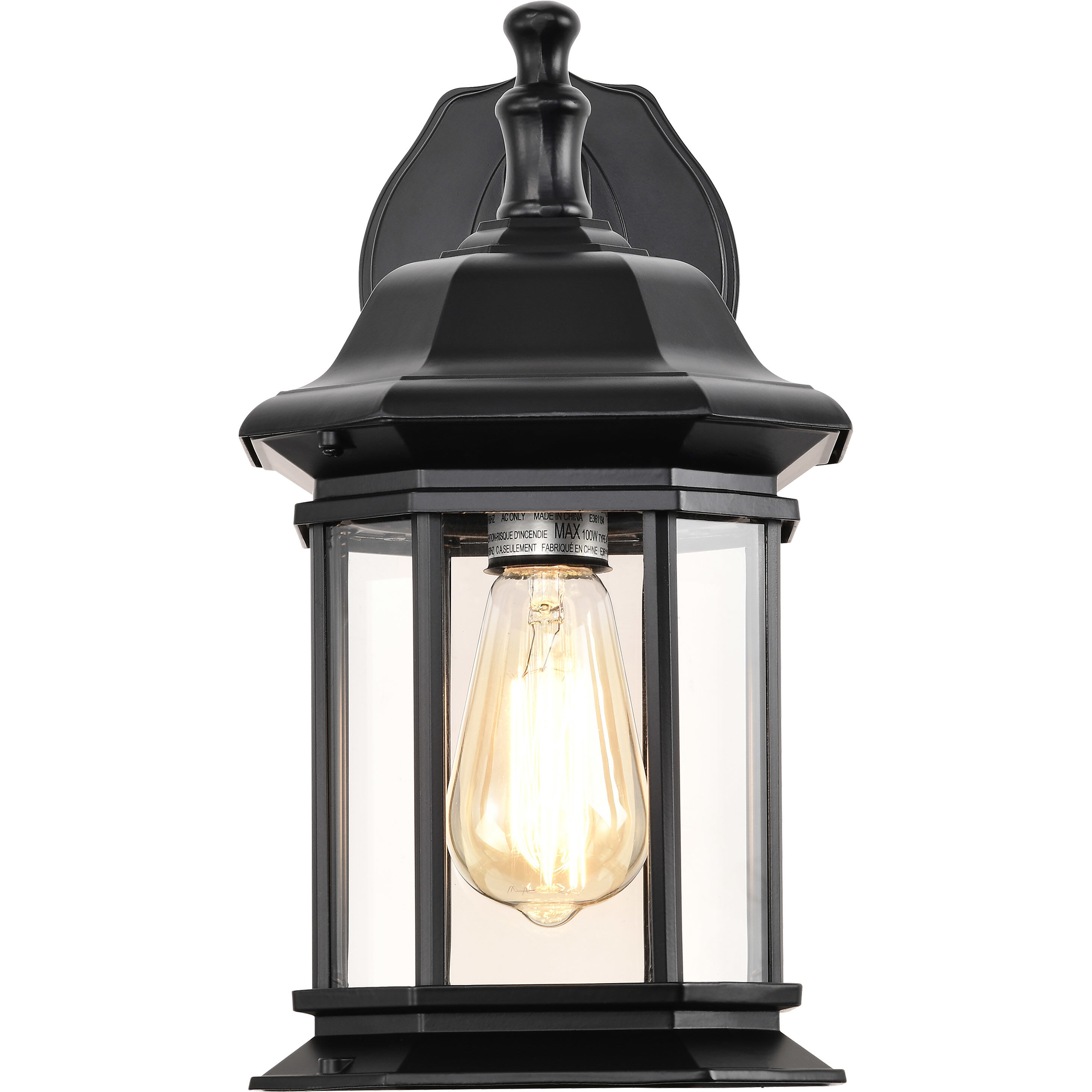 Hopkins 13 inch Matte Black Outdoor Wall Lantern, Large