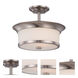 Mobili 2 Light 13 inch Brushed Nickel Semi Flush Mount Ceiling Light