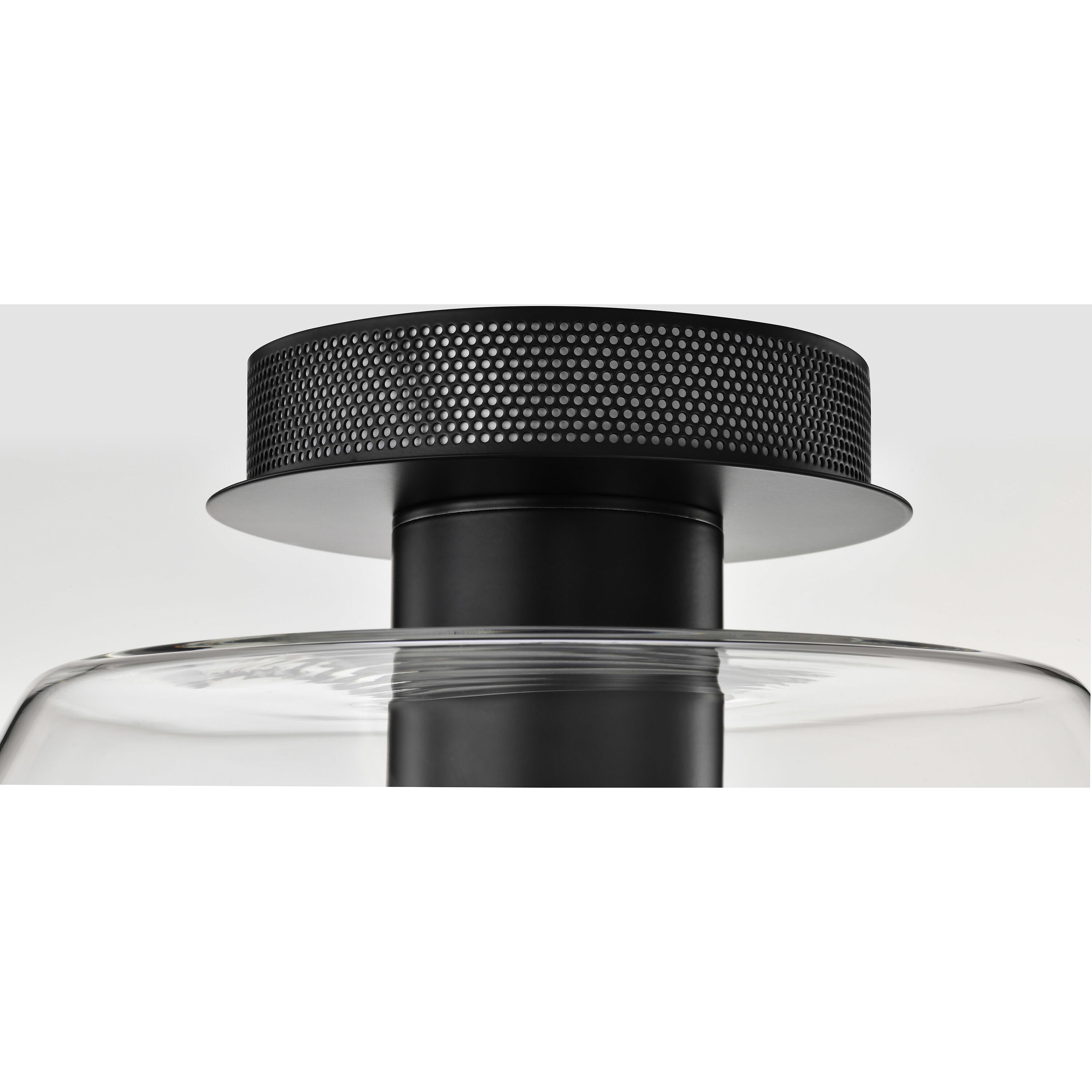 Edmond LED 17 inch Matte Black Semi Flush Mount Ceiling Light