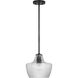 Destin 1 Light 10 inch Black with Silver Accents Pendant Ceiling Light