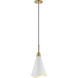 Tango 1 Light 15 inch Matte White/Burnished Brass Pendant Ceiling Light
