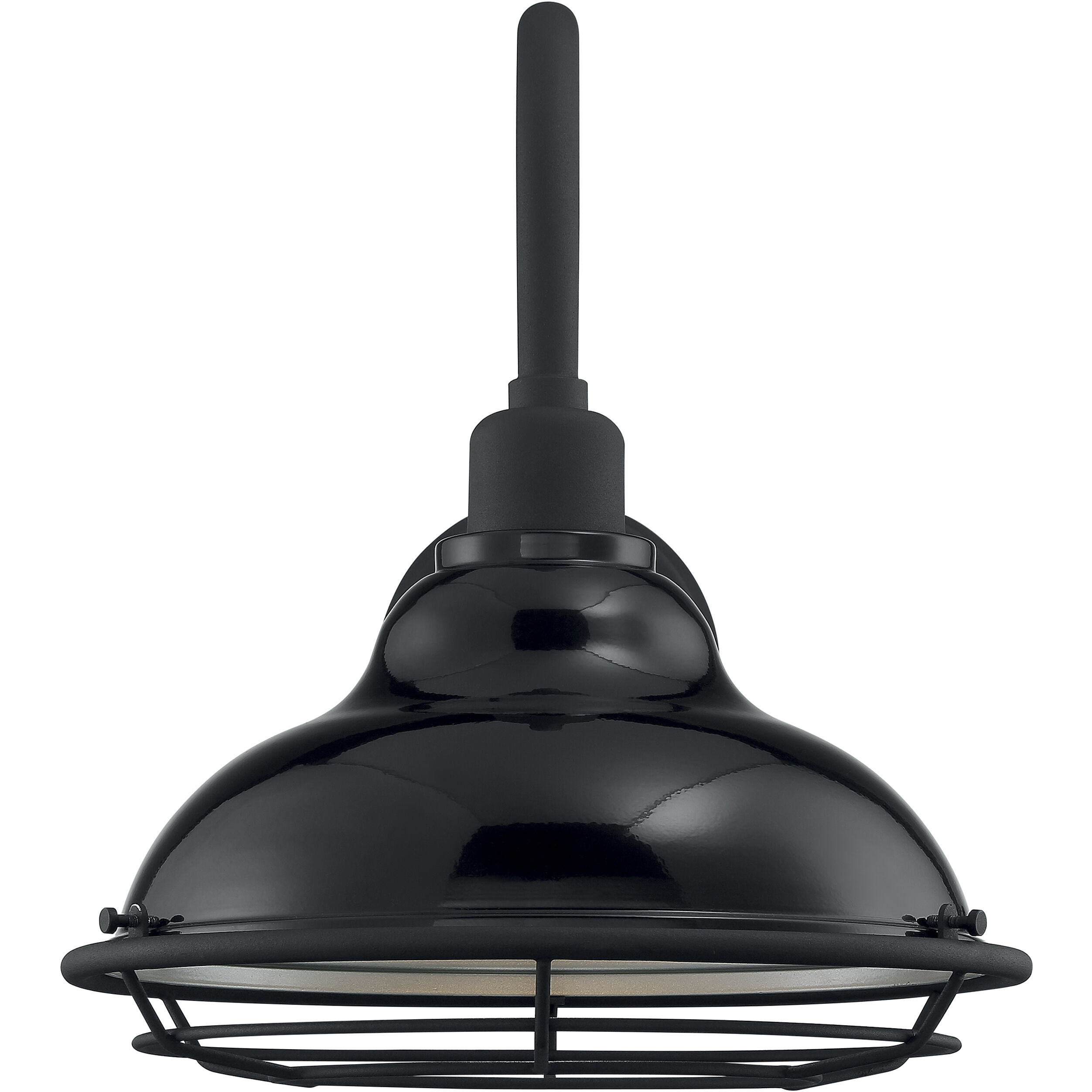 Newbridge 1 Light 14 inch Gloss Black and Silver Outdoor Wall Fixture