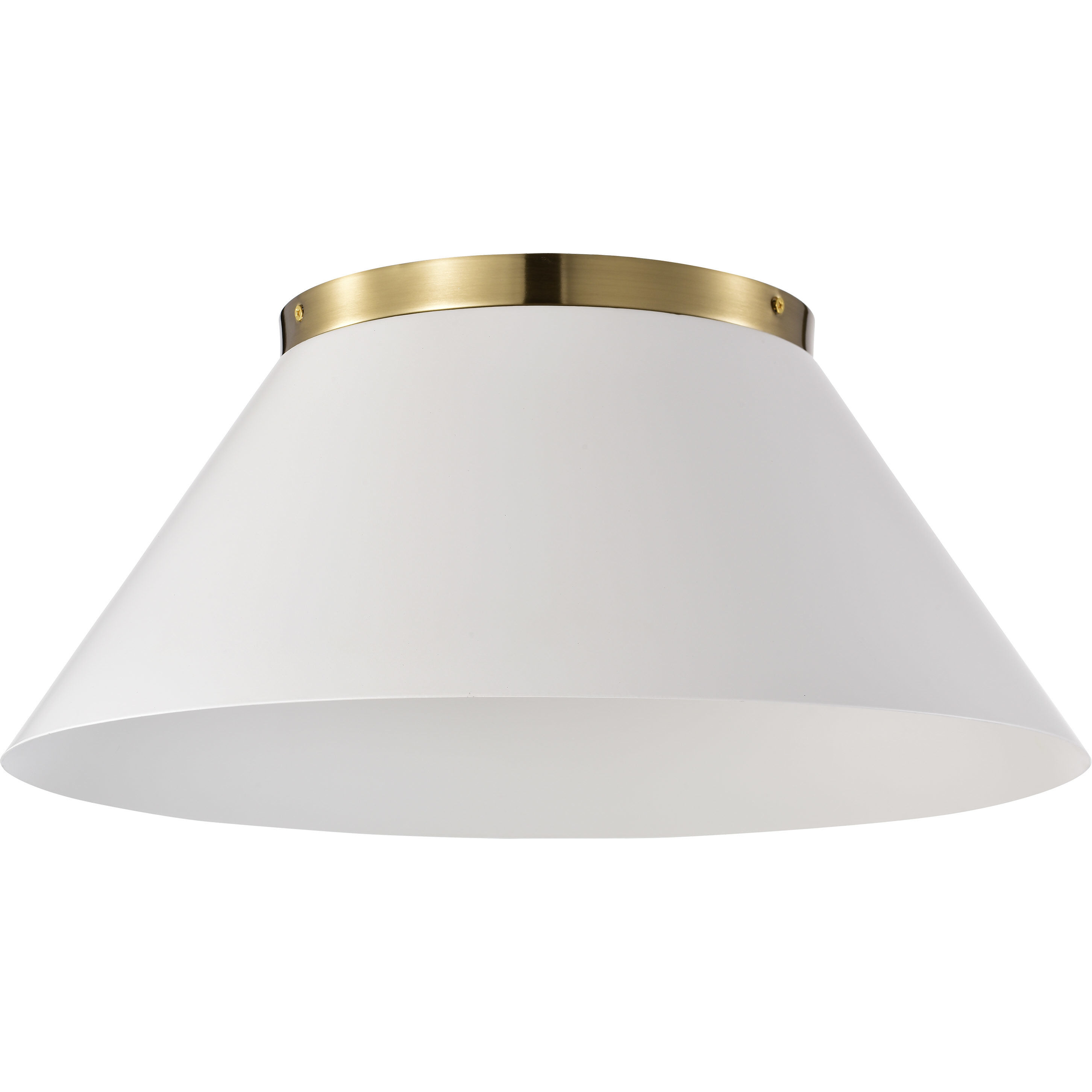 Dover 3 Light 20 inch White/Vintage Brass Flush Ceiling Light