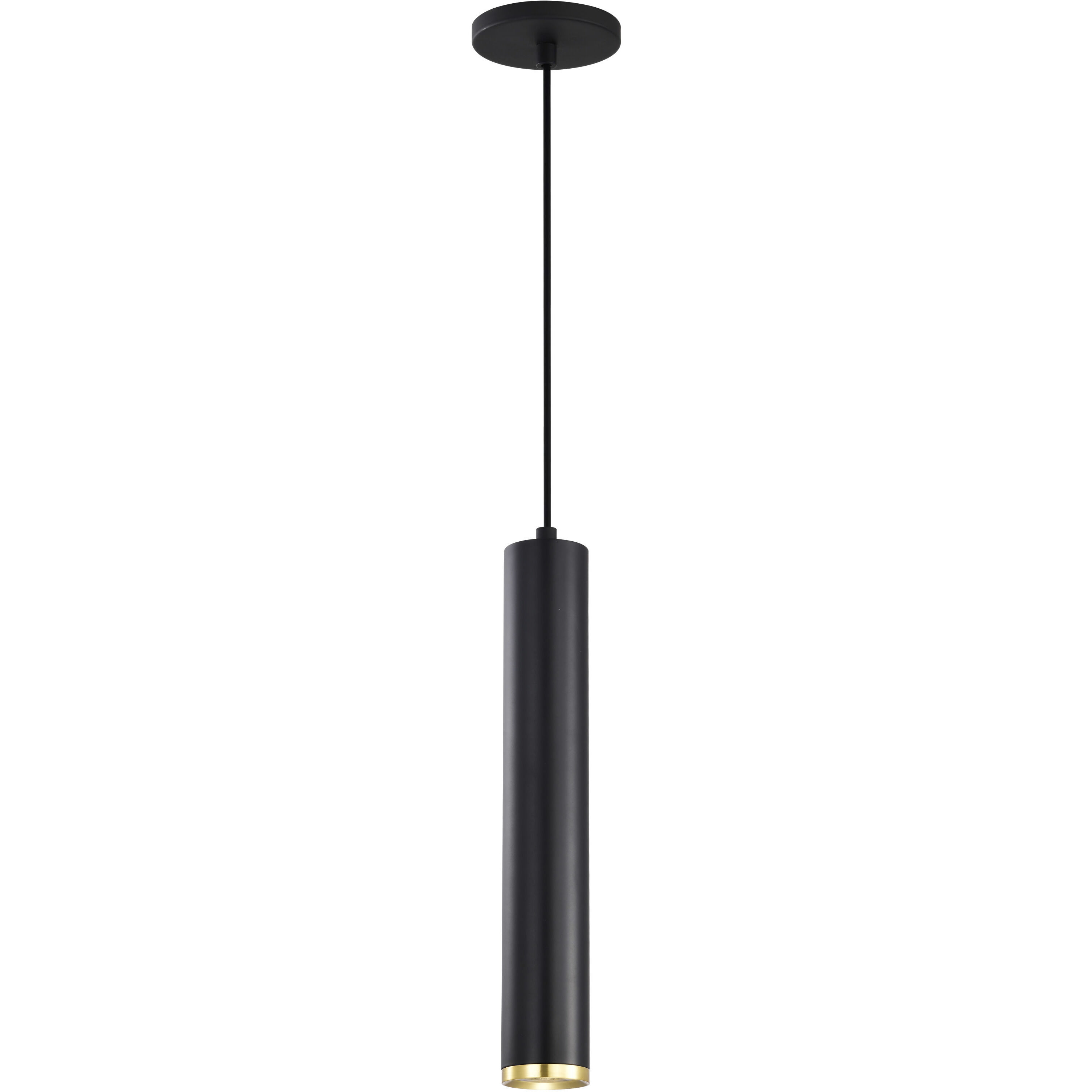 Century LED 2.56 inch Matte Black and Brushed Brass Pendant Ceiling Light