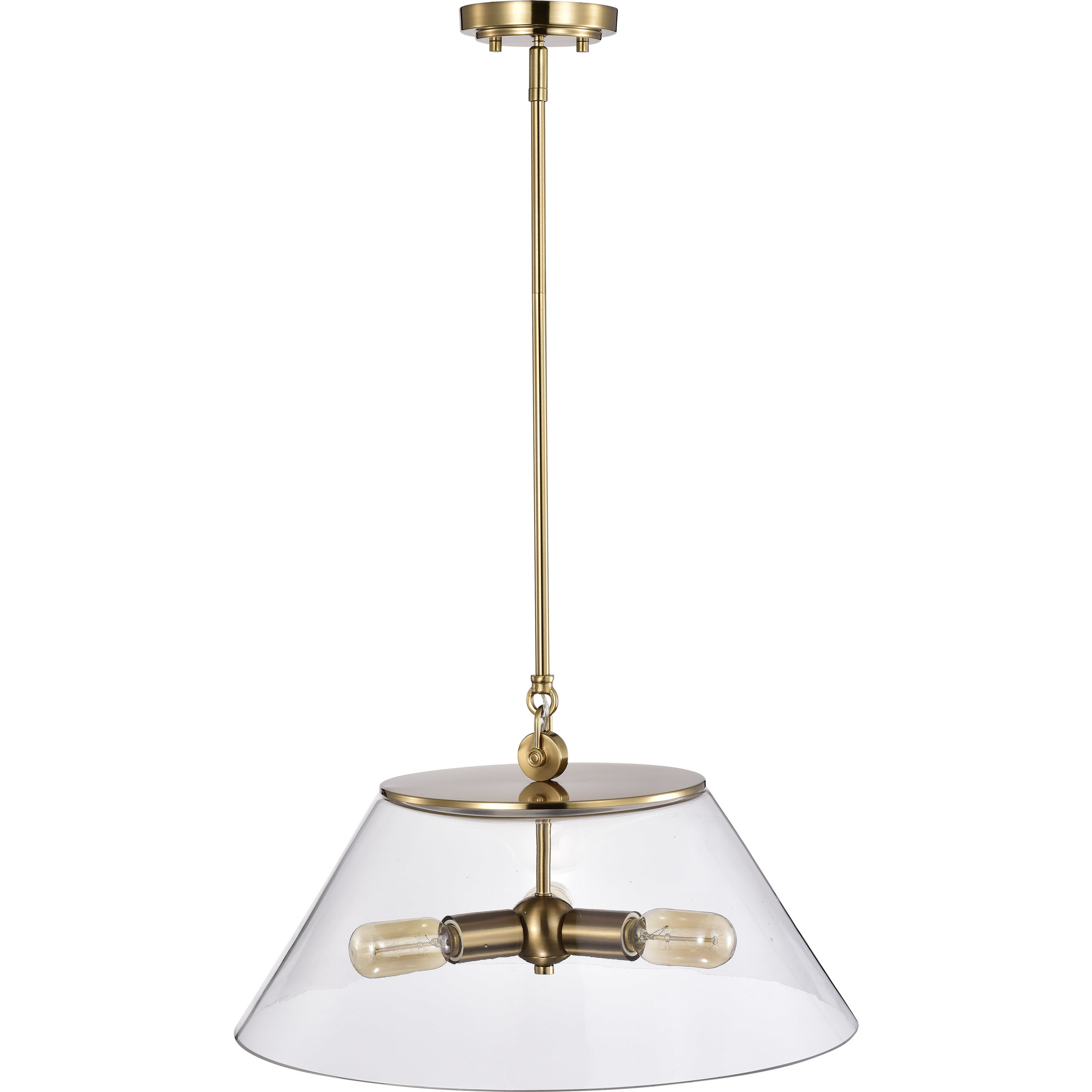 Dover 3 Light 20 inch Vintage Brass Pendant Ceiling Light