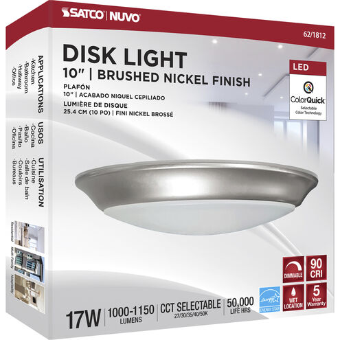 Brentwood Integrated LED Brushed Nickel LED Disk