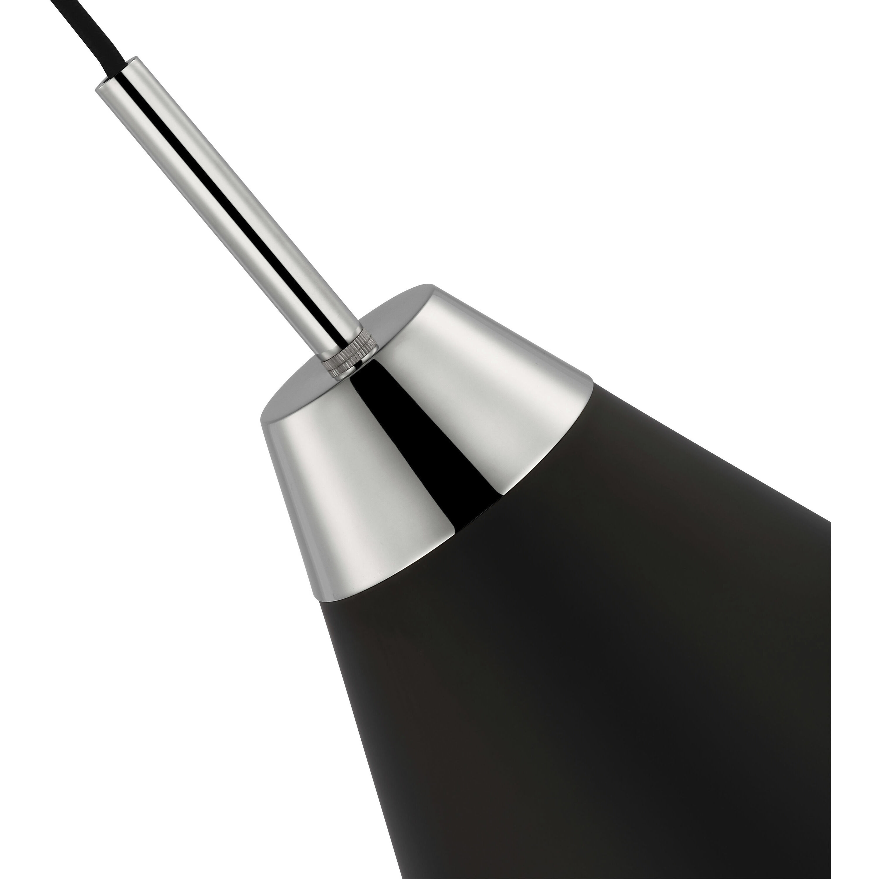 Tango 1 Light 15 inch Matte Black/Polished Nickel Pendant Ceiling Light