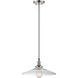 Vintage 1 Light 14 inch Polished Nickel Pendant Ceiling Light