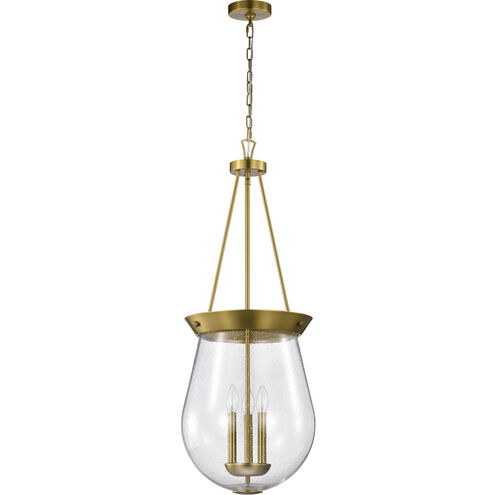 Boliver 3 Light 14.13 inch Vintage Brass Pendant Ceiling Light