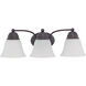 Empire 3 Light 21 inch Mahogany Bronze Vanity Light Wall Light