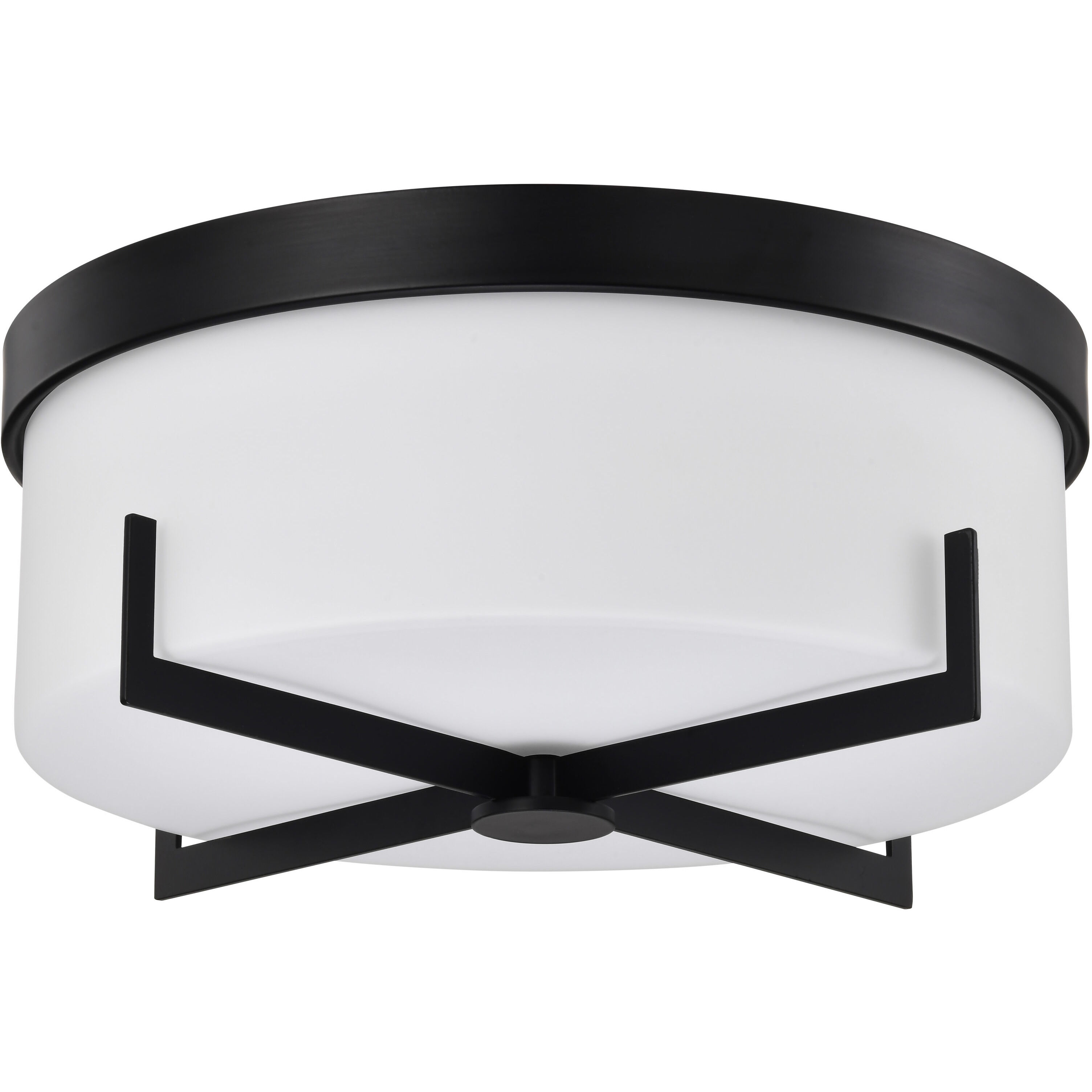 Roselle 14.38 inch Matte Black Flush Mount Ceiling Light