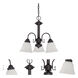 Ballerina 3 Light 20 inch Mahogany Bronze Chandelier Ceiling Light