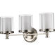Decker 3 Light 22 inch Brushed Nickel Vanity Light Wall Light