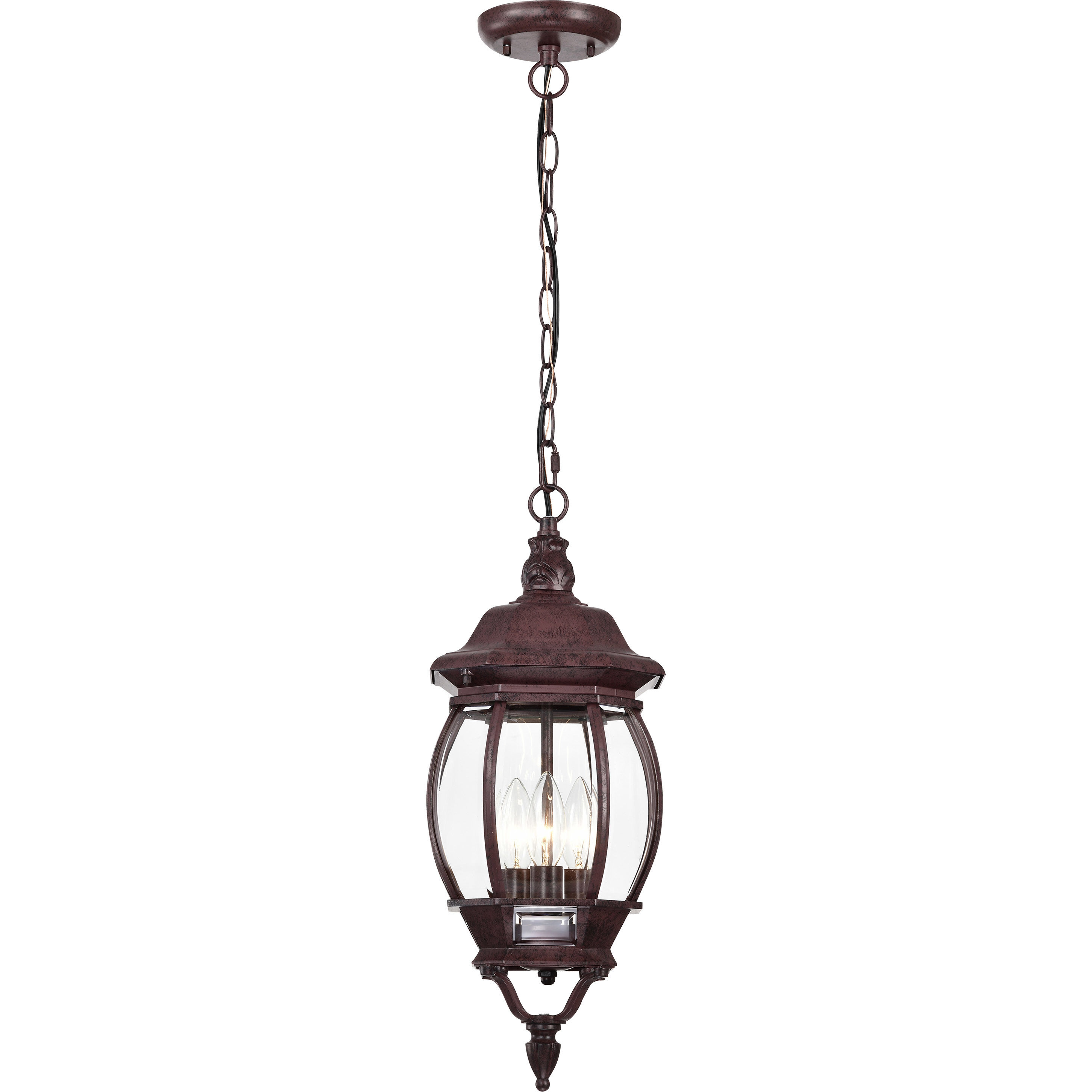 Central Park 3 Light 7 inch Old Bronze Outdoor Hanging Lantern