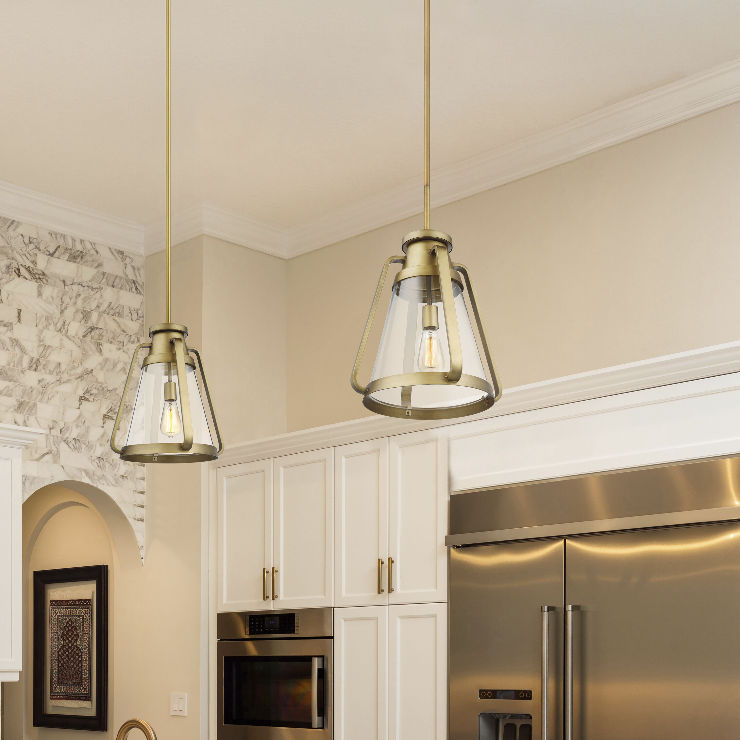 Everett 1 Light 7.13 inch Natural Brass Mini-Pendant Ceiling Light