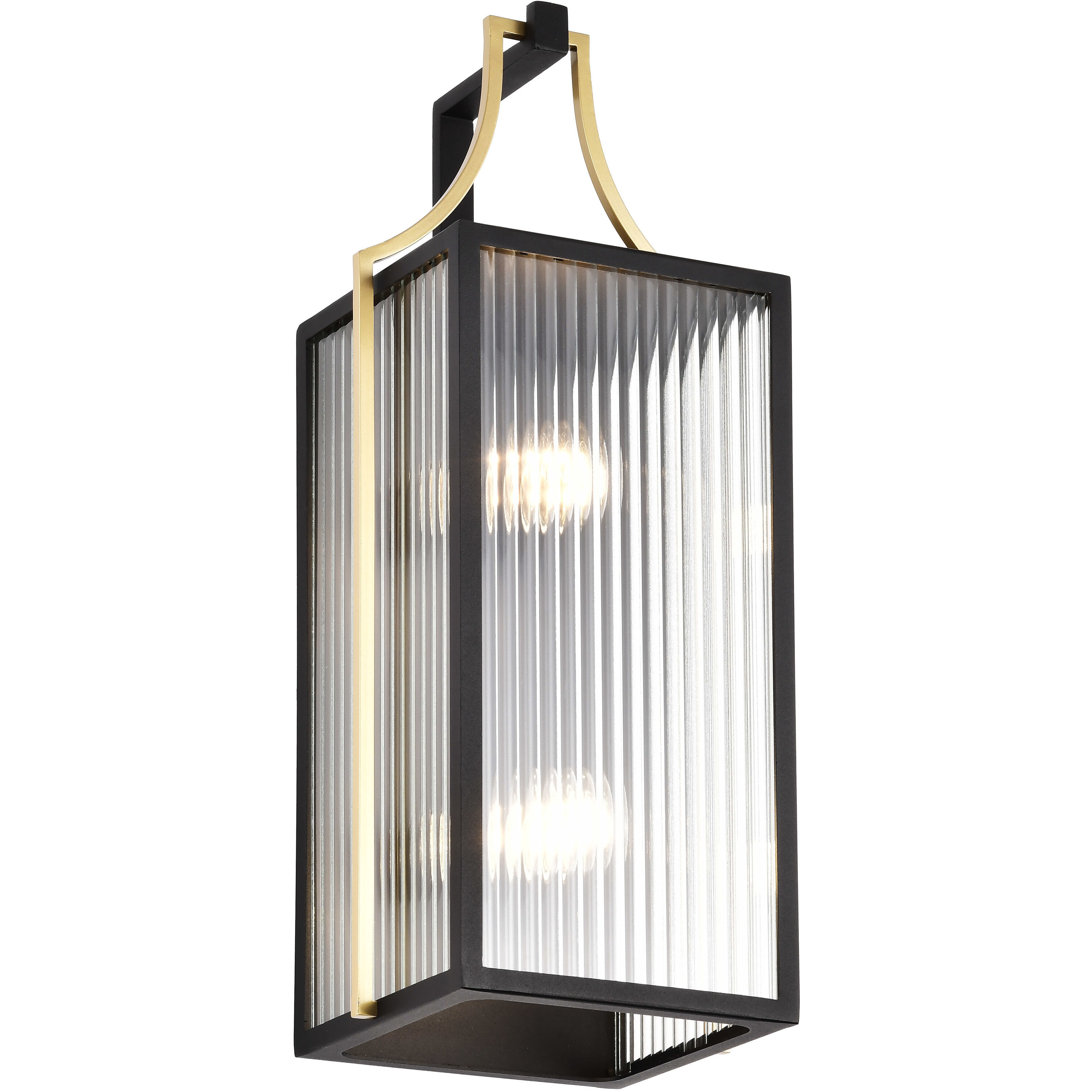 Holden 21.75 inch Black and Gold Outdoor Wall Light